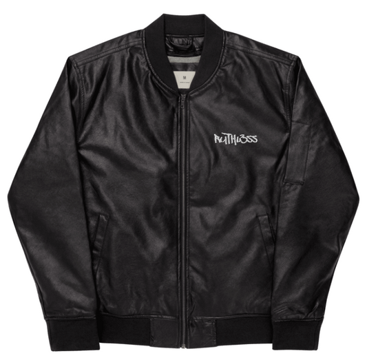 Faux Leather Bomber Jacket