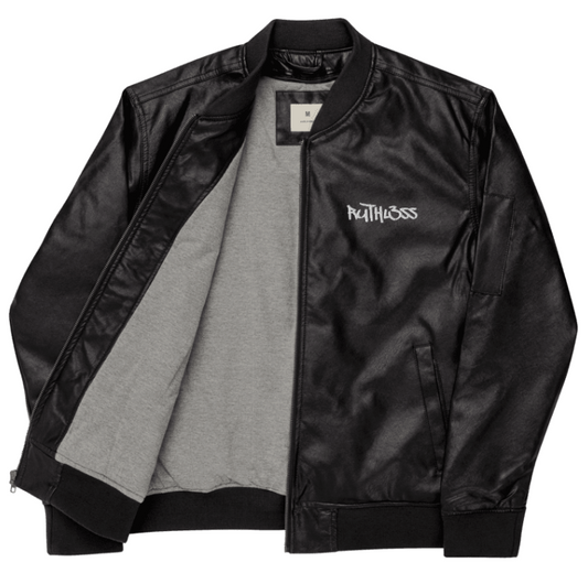 Faux Leather Bomber Jacket