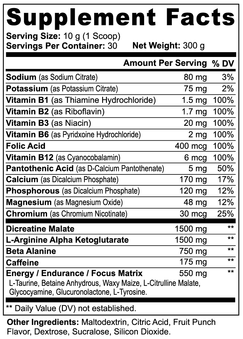 Pre-Workout (Fruit Punch) 200mg